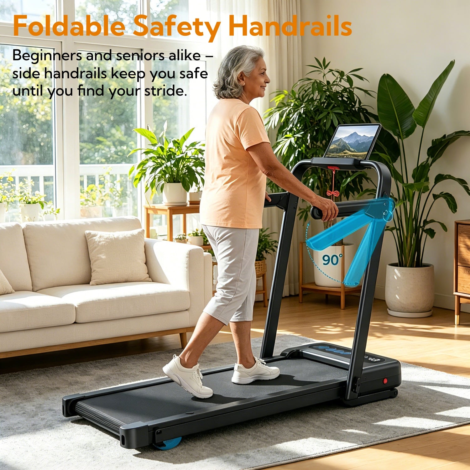 YZRUN Walking Pad with 12% Auto Incline, 2 in 1 Folding Treadmill for Home with Handle Bar, 350 LBS Capacity,3.5HP Quiet Brushless Motor