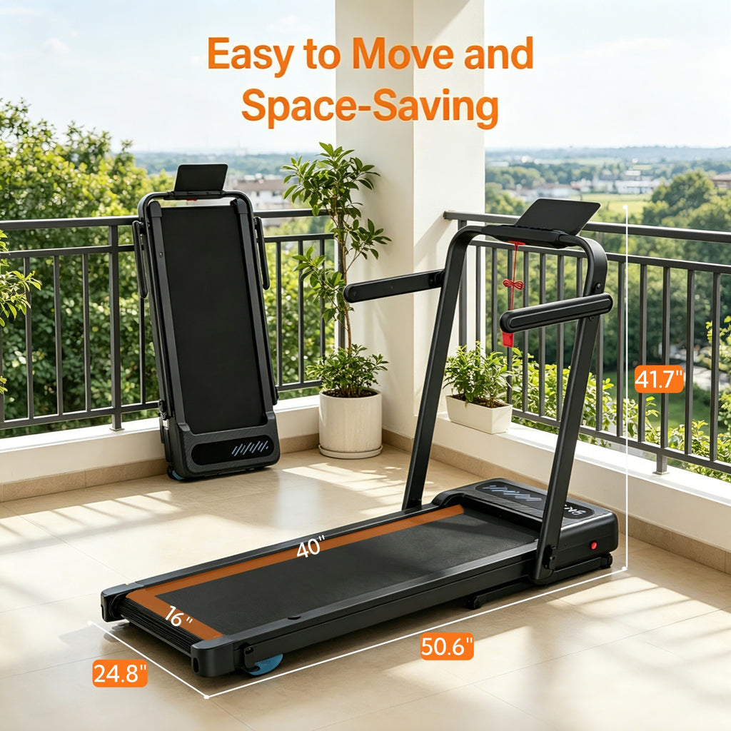 YZRUN Walking Pad with 12% Auto Incline, 2 in 1 Folding Treadmill for Home with Handle Bar, 350 LBS Capacity,3.5HP Quiet Brushless Motor