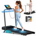 YZRUN Treadmill with Handle Bar, Under Desk Walking Pad with 10% Incline, Foldable Treadmills for Home, 350 LBS Capacity