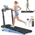 YZRUN Treadmill with Auto Incline, Foldable Treadmills for Home with Adjustable Height, Under Desk Walking Pad, 350 LBS Capacity