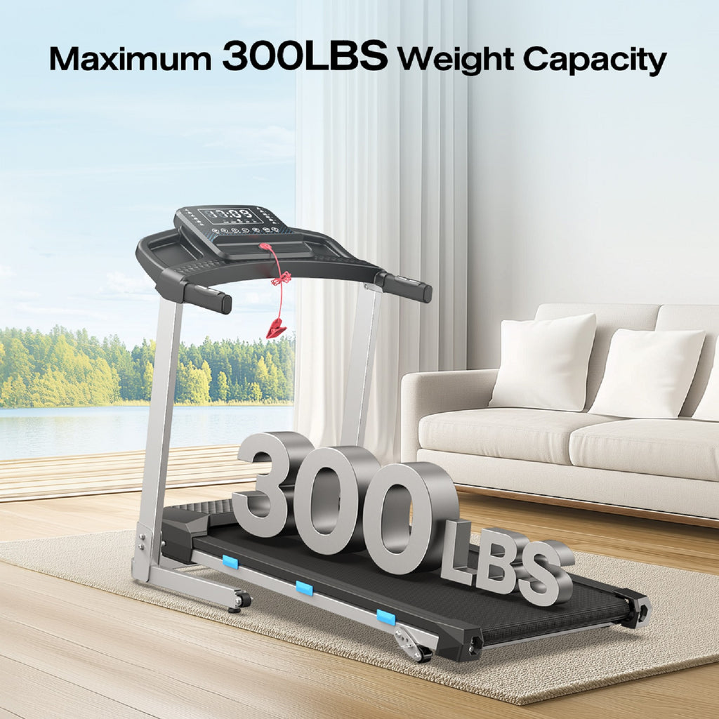 YZRUN Treadmill with Incline and Handle, Foldable Treadmill, Portable Walking Pad for Home, 350 LBS Capacity