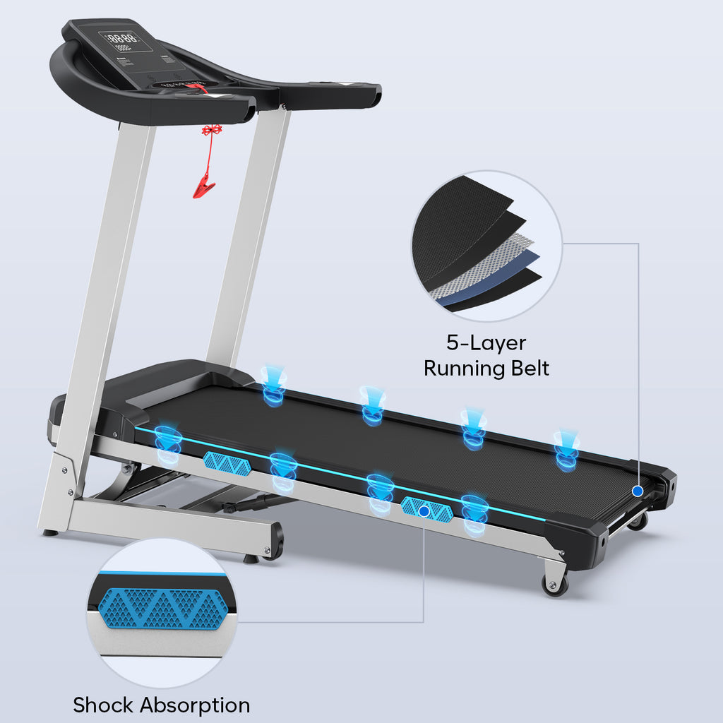 YZRUN Treadmill with Auto Incline and Handles, Portable Foldable Heavy Duty Treadmill for Home, 4.0 HP, 350 lbs Capacity, 8.7 MPH