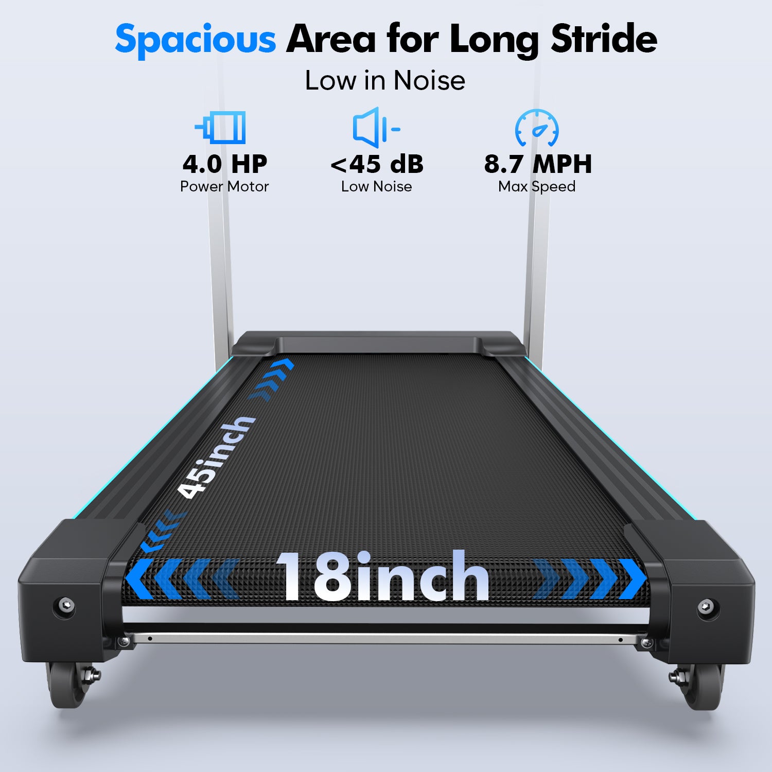 YZRUN Treadmill with Auto Incline and Handles, Portable Foldable Heavy Duty Treadmill for Home, 4.0 HP, 350 lbs Capacity, 8.7 MPH