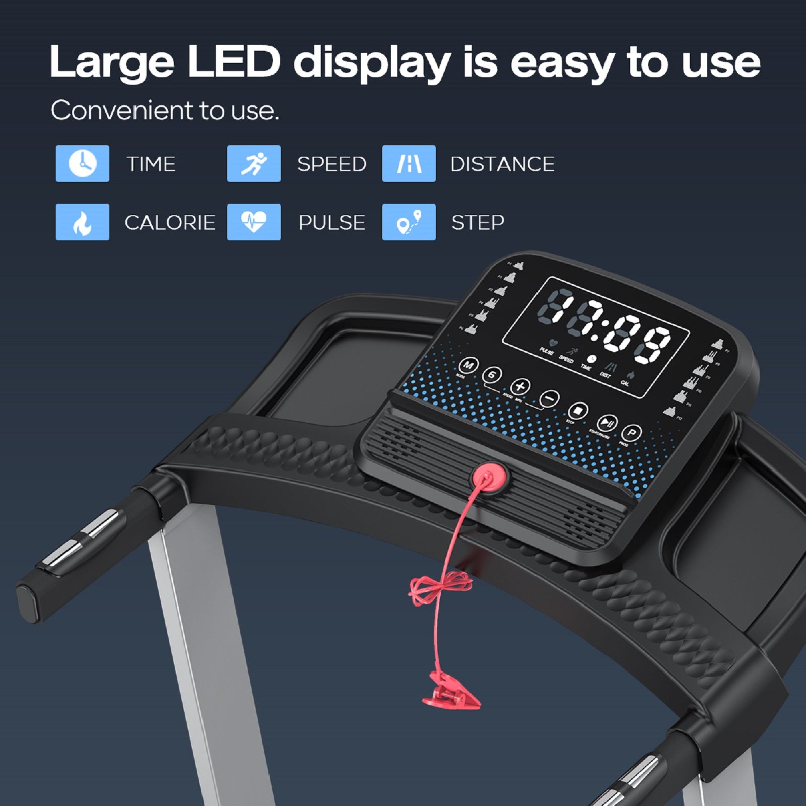 YZRUN Treadmill with Incline and Handle, Foldable Treadmill, Portable Walking Pad for Home, 350 LBS Capacity