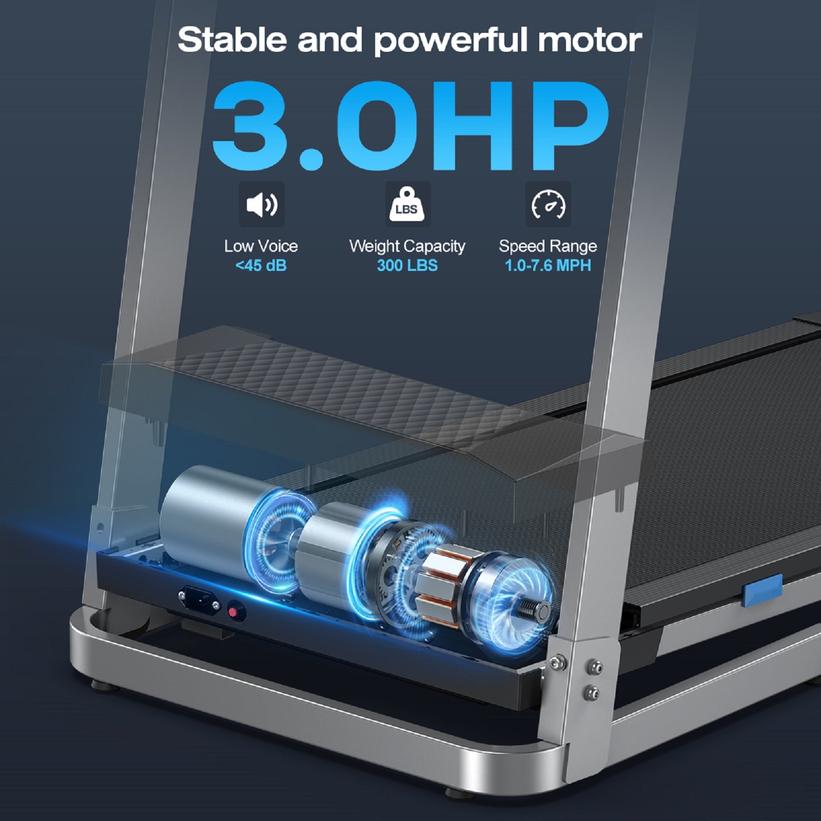 YZRUN Treadmill with Incline and Handle, Foldable Treadmill, Portable Walking Pad for Home, 350 LBS Capacity