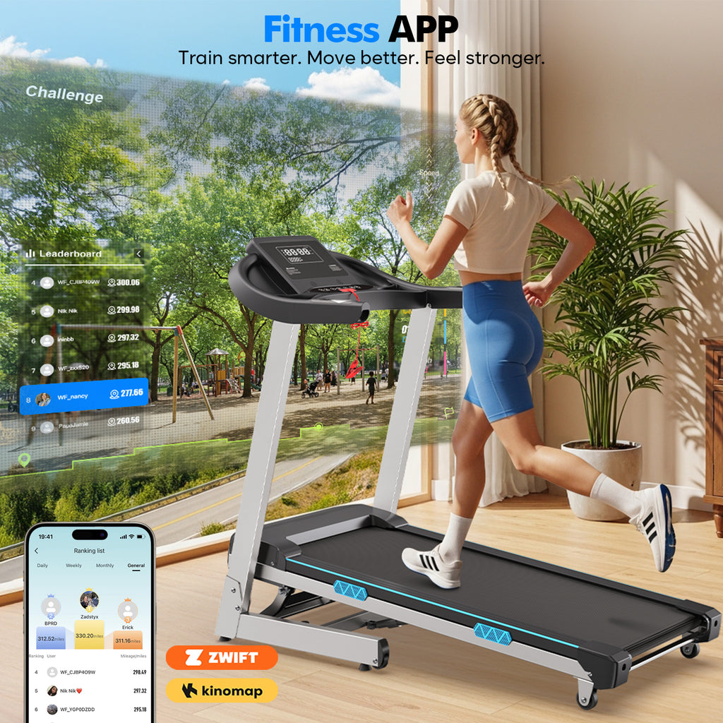 YZRUN Treadmill with Auto Incline and Handles, Portable Foldable Heavy Duty Treadmill for Home, 4.0 HP, 350 lbs Capacity, 8.7 MPH