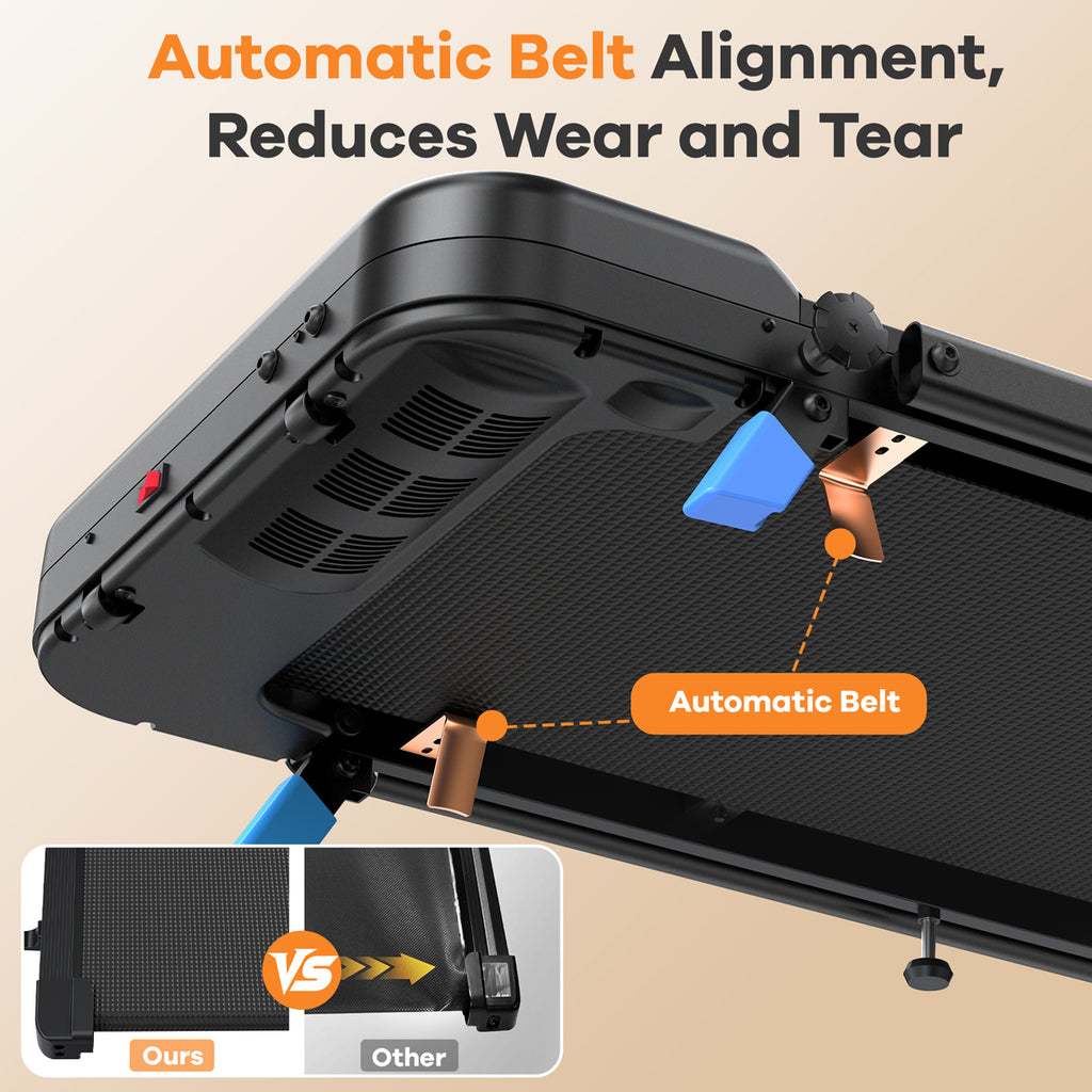 YZRUN Walking Pad with Handle Bar, Under Desk Treadmills for Home, 320 LBS Capacity