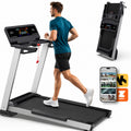 YZRUN 4 HP Incline Treadmill for Home, 450 lbs Capacity, Portable Folding Treadmill with 20"x 45"Running Area, Bluetooth Speaker，10 MPH